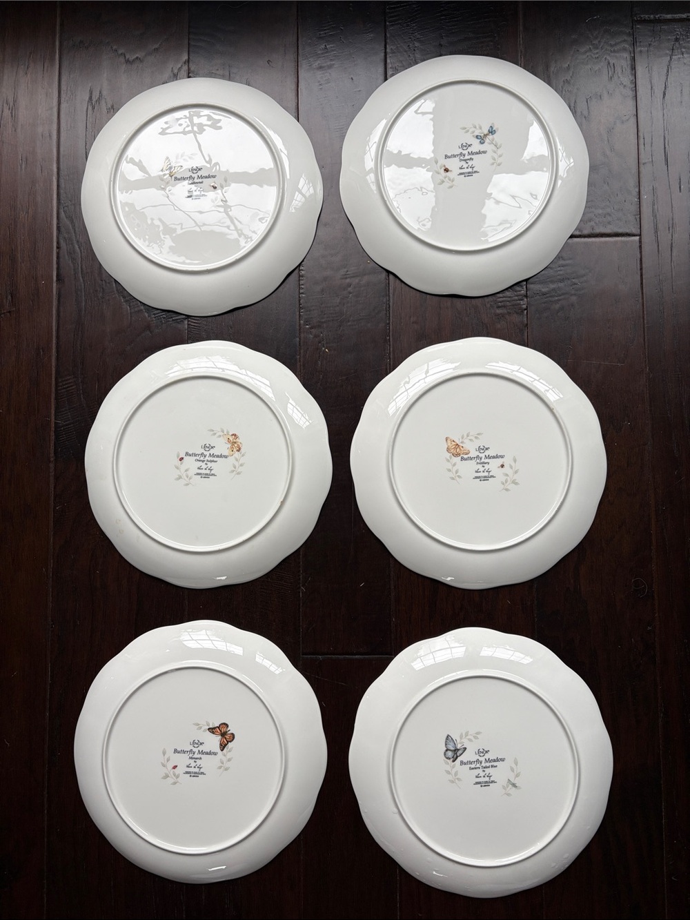 Lenox White Porcelain Classic Butterfly Meadow Dinner Plates - 11 inch Set of 6 - Picture 2 of 2